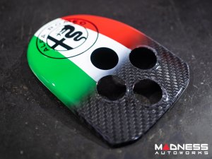 Alfa Romeo 4C Central MTA Control Cover - Carbon Fiber - Italian Theme + Alfa Romeo Badge - V2 Alfa Romeo 4C Central MTA Control Cover - Carbon Fiber - Italian Theme + Alfa Romeo Badge - V2